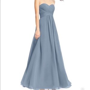 Azazie Yazmin in Dusty Blue Bridesmaid Dress